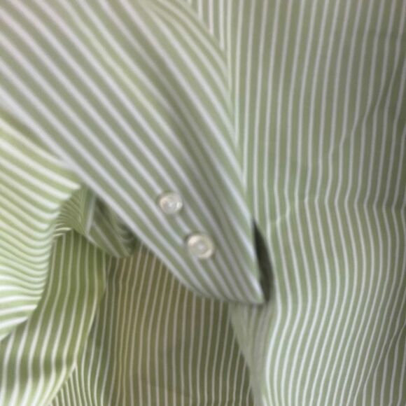 Brooks Brothers 346 Non Iron Green White Stripes Long Sleeve Button Down Shirt M - Picture 4 of 6